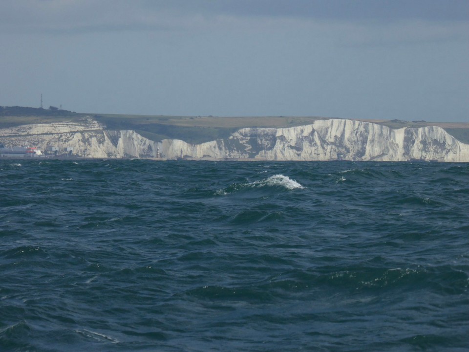 United Kingdom - Eastbourne - The White Cliffs of Dover which , reaches a height of 350 feet, owes its striking appearance to a composition of chalk accentuated by streaks of black flint.  It is the point where Great Britain is closest to continental Europe.