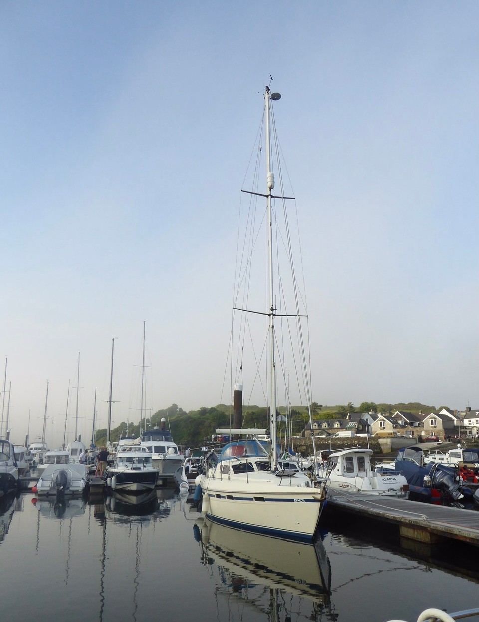 Ireland - Kinsale - The boatyard had replaced our bow roller mechanism, so we now have a fully functioning anchor. They also adapted it, so it will be easier to replace if the nylon roller breaks again in the future.