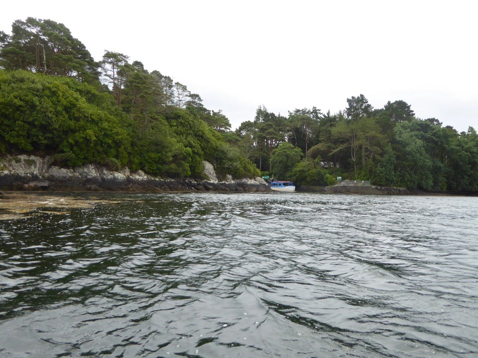 Ireland - Glengarriff - Another dinghy run to top the canisters with water on shore. We also hoped to get fuel for the outboard, but the petrol pumps were closed! Taking the dinghy, we headed for Garinish Island, or Ilnacullin, aquired by the Bryce family in 1910.