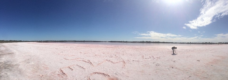 Australia - Big Desert - Not sand but salt... Still pretty good to "write" in.