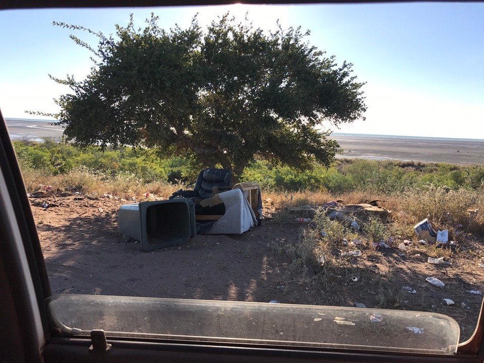 Australia - Lagrange - This is their top spot to hang out at the beach.. mattress included !! It's nicknamed Millionaire Heights !