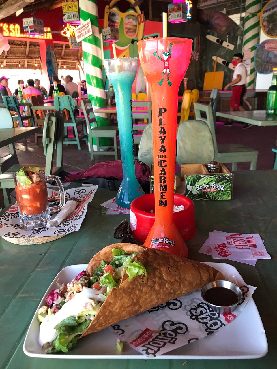 Mexiko - Playa del Carmen - Unser Abendessen und dazu ein Lime Marguerita