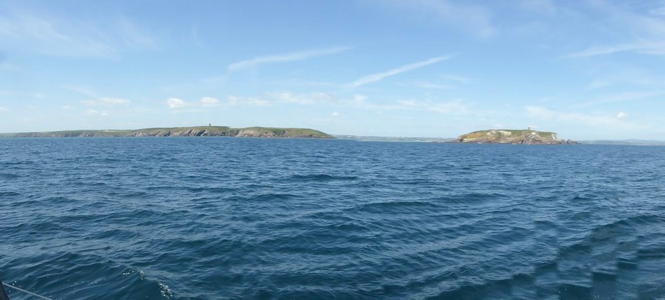 Ireland -  - Looking back at Knockadoon Head and Capel Island.