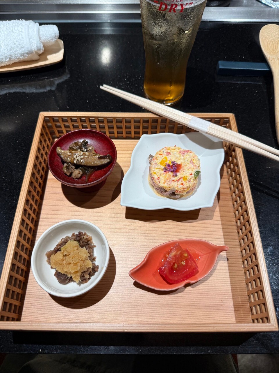 Japan - Kyoto - Vorspeisen auch mit Rind