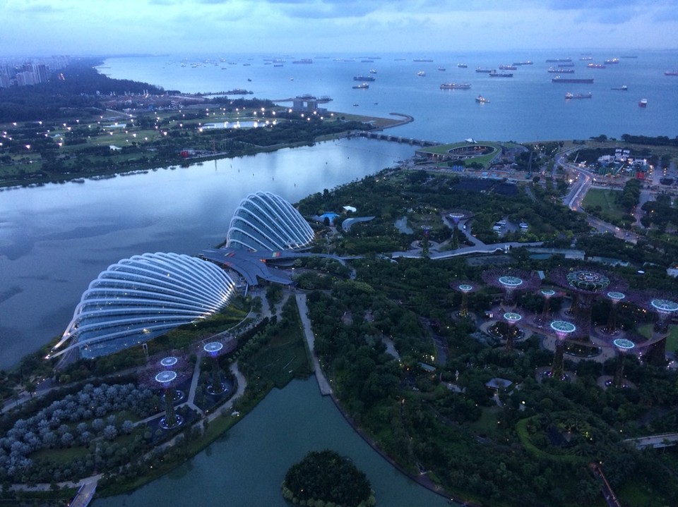 Singapur - Singapur - Ausblick von der Dachterrasse.