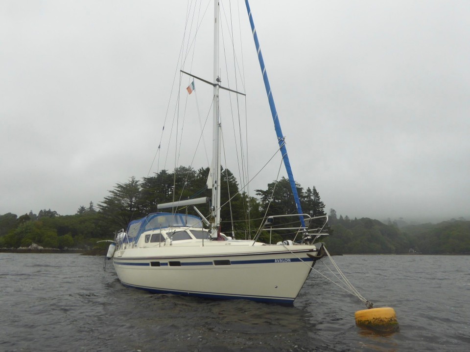 Ireland - Glengarriff - One yacht moved to our buoy like ours (we presume because they’re safer in this weather). Their technique was to take a dinghy out to tie a fender to it, so they could use it as a pick up. Not a pleasant exercise in these conditions. Need to let them know about our contraption!