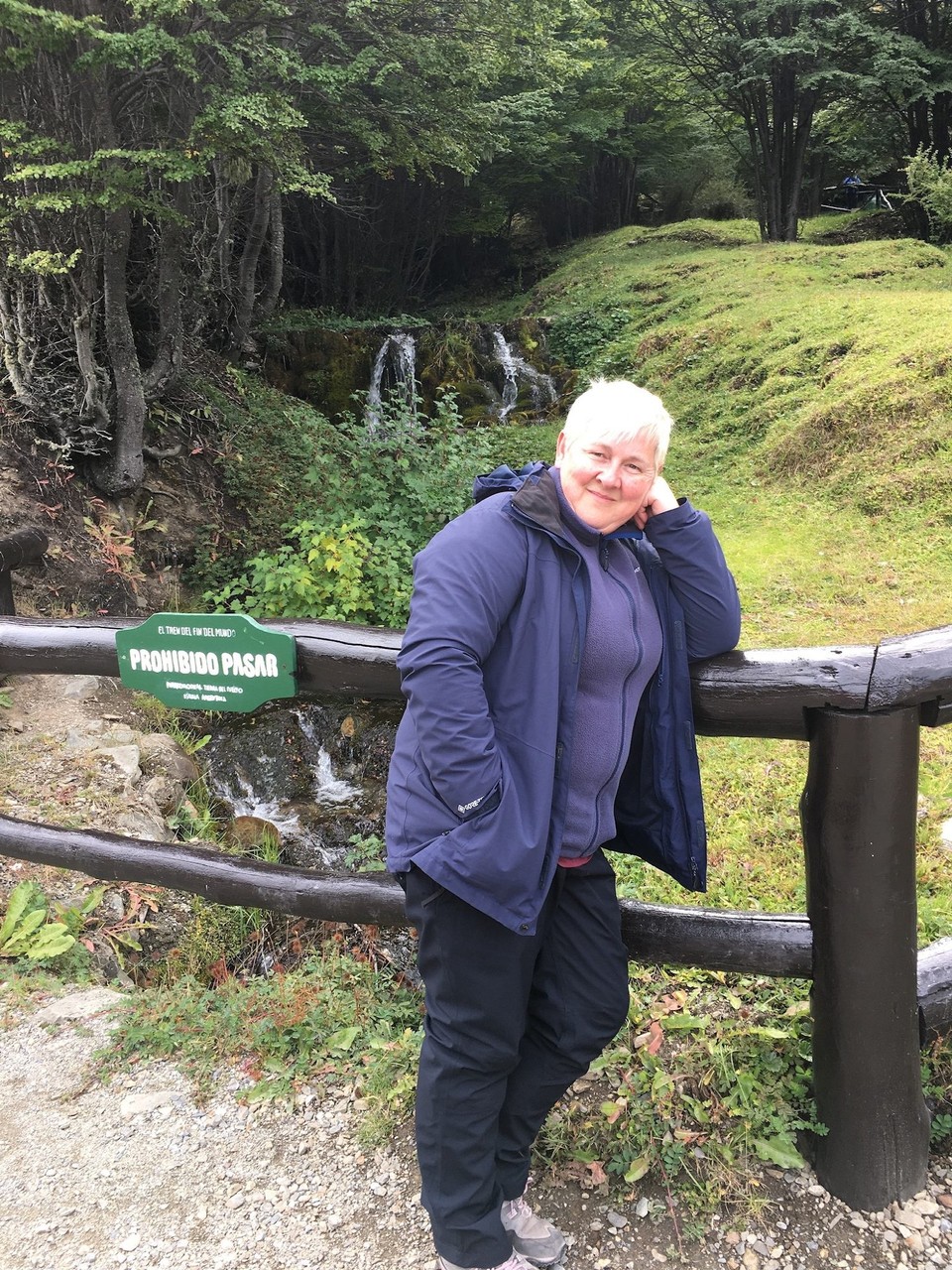 Argentina - Ushuaia - Aw shucks- let’s have a pic by the waterfall