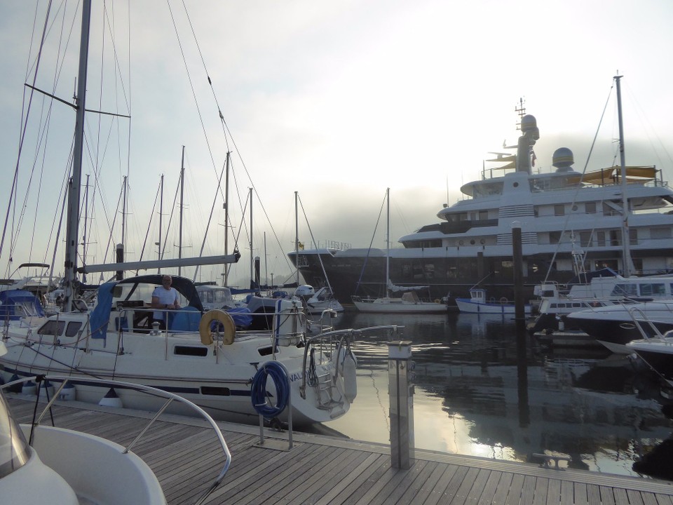 Ireland - Kinsale - The owner of the yacht is heir to a fortune made by the Berwind White Coal Mining Company (not the yacht / owner in the foreground!)