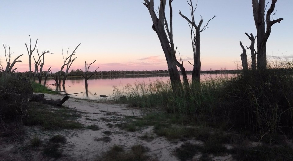 Australia - Taylorville - Evening sky over one of the billabongs.