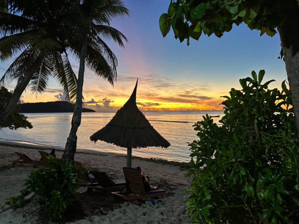 Fidschi - Blue Lagoon Beach Resort - mein Ausblick beim Abendessen 