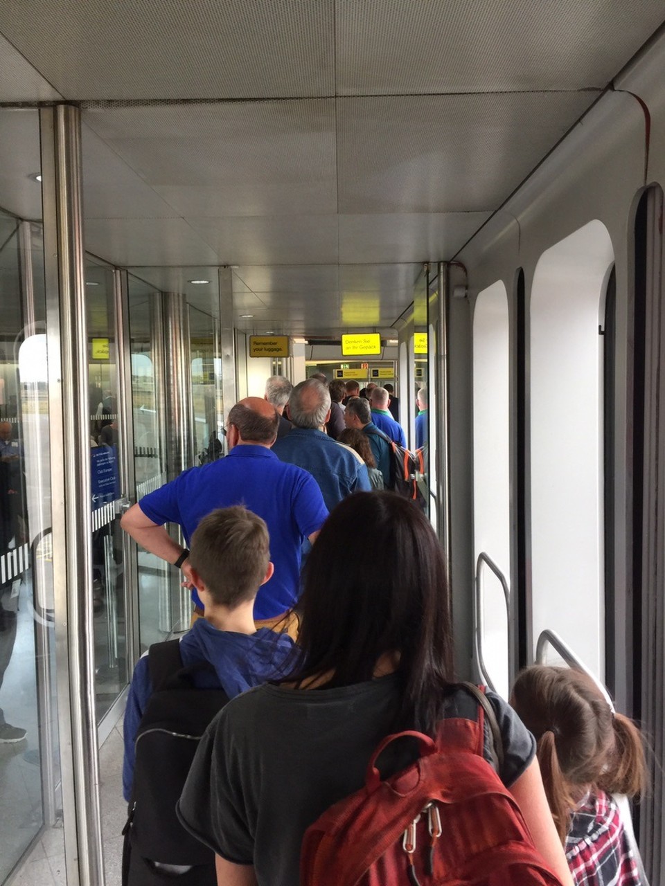 Germany - Berlin - Efficiency or madness? Passport control at the top of the ramp with baggage just behind it. 5mins at control, 60mins for bags.