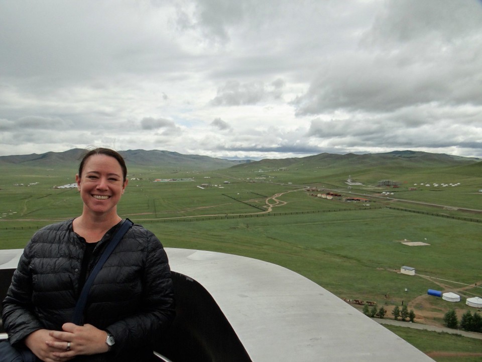 Mongolia - Baganuur - Louise with the view from the top