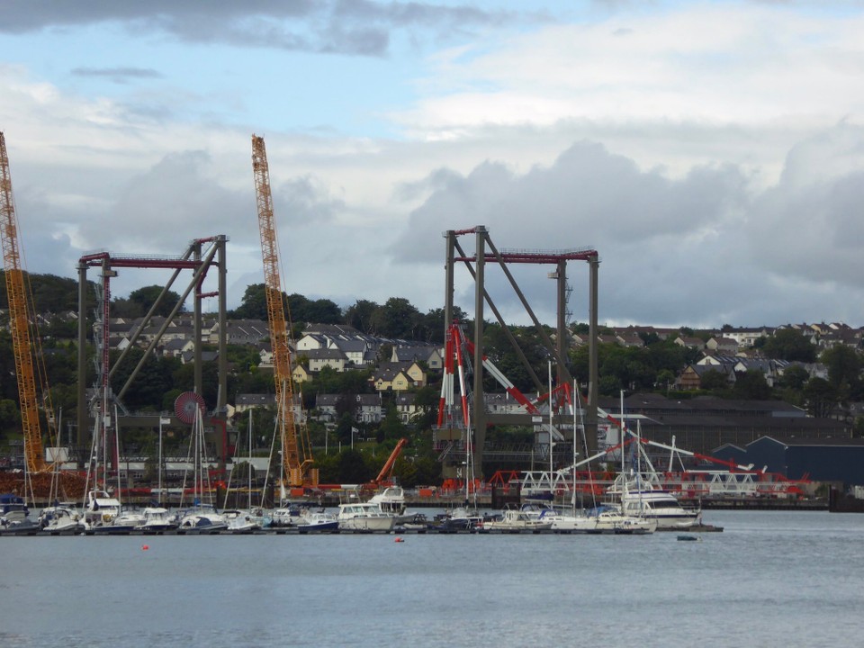 Ireland - Monkstown - Avalon on her pontoon.