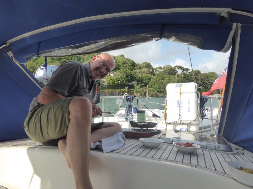 Ireland - Glandore - Cooking on the back of the boat on a calm, sunny evening….