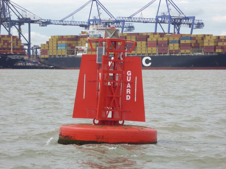 United Kingdom - Ipswich - Port navigational buoy Guard.