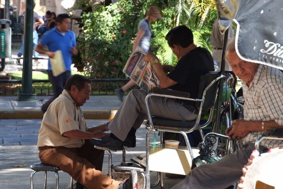 Mexiko - Mérida - Schuhputzer gehören in Mexico zum Straßenbild