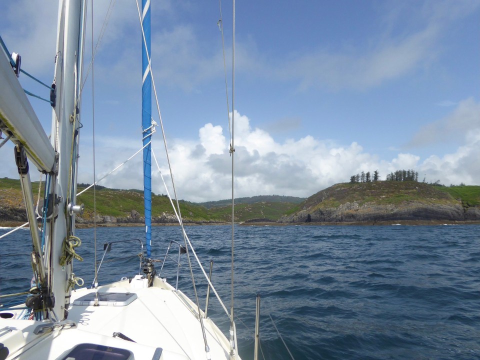 Ireland -  - Approaching the narrow entrance of Barloge Creek, with Bullock Island on the right.