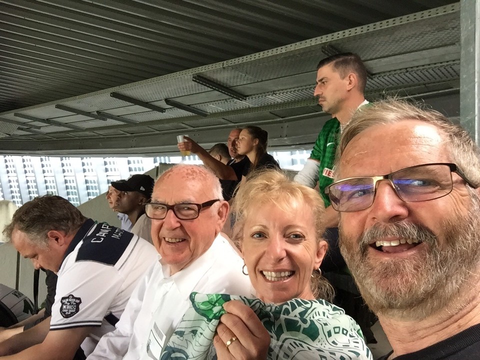 Germany - Bremen - Weser Stadium. I wore the green for our team, Werder Bremen. 