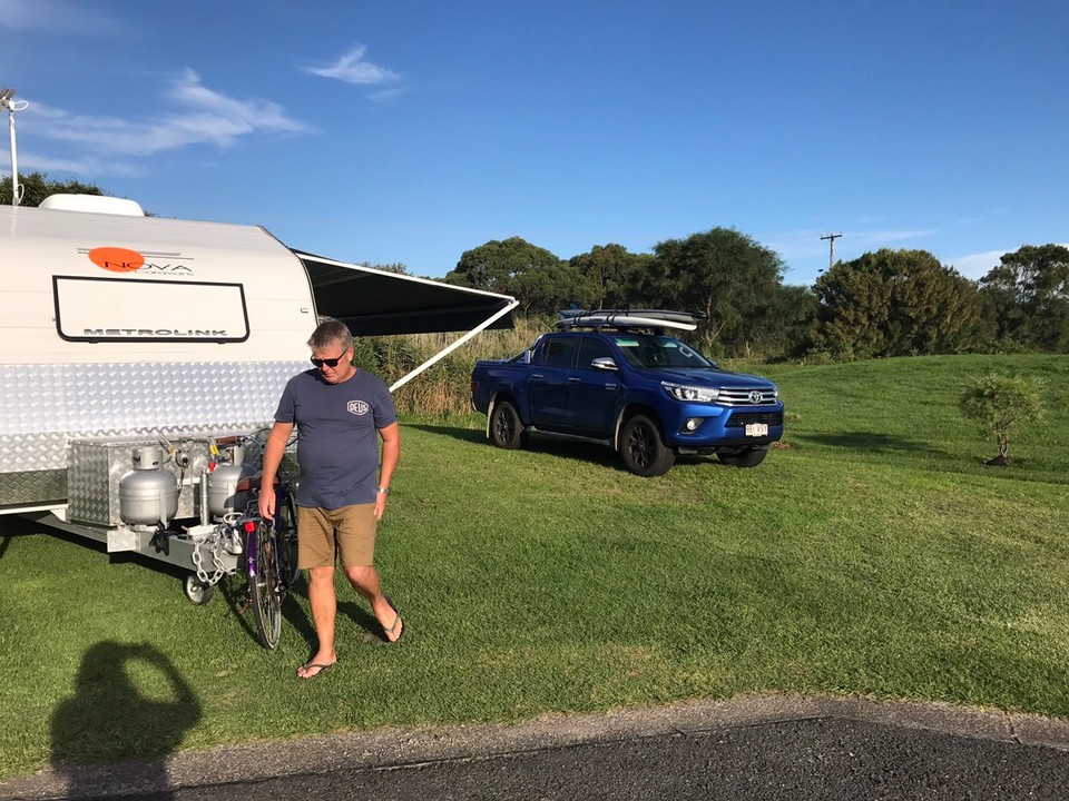 Australia - Barrack Point - Found another top spot in caravan park. Mostly permanents. We were perched at the end which was grassy and quiet.