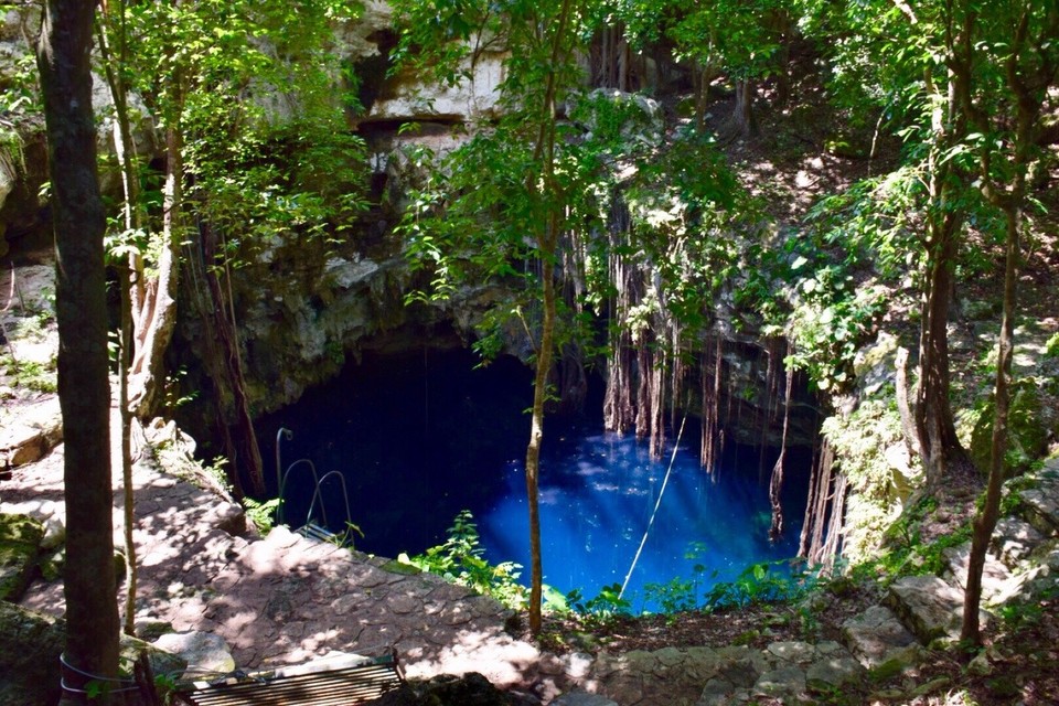 Mexiko - Cobá - Kurz vor Valladolid zeigte uns Anna noch eine Cenote die sie auf ihrer Tour entdeckt hatte.
