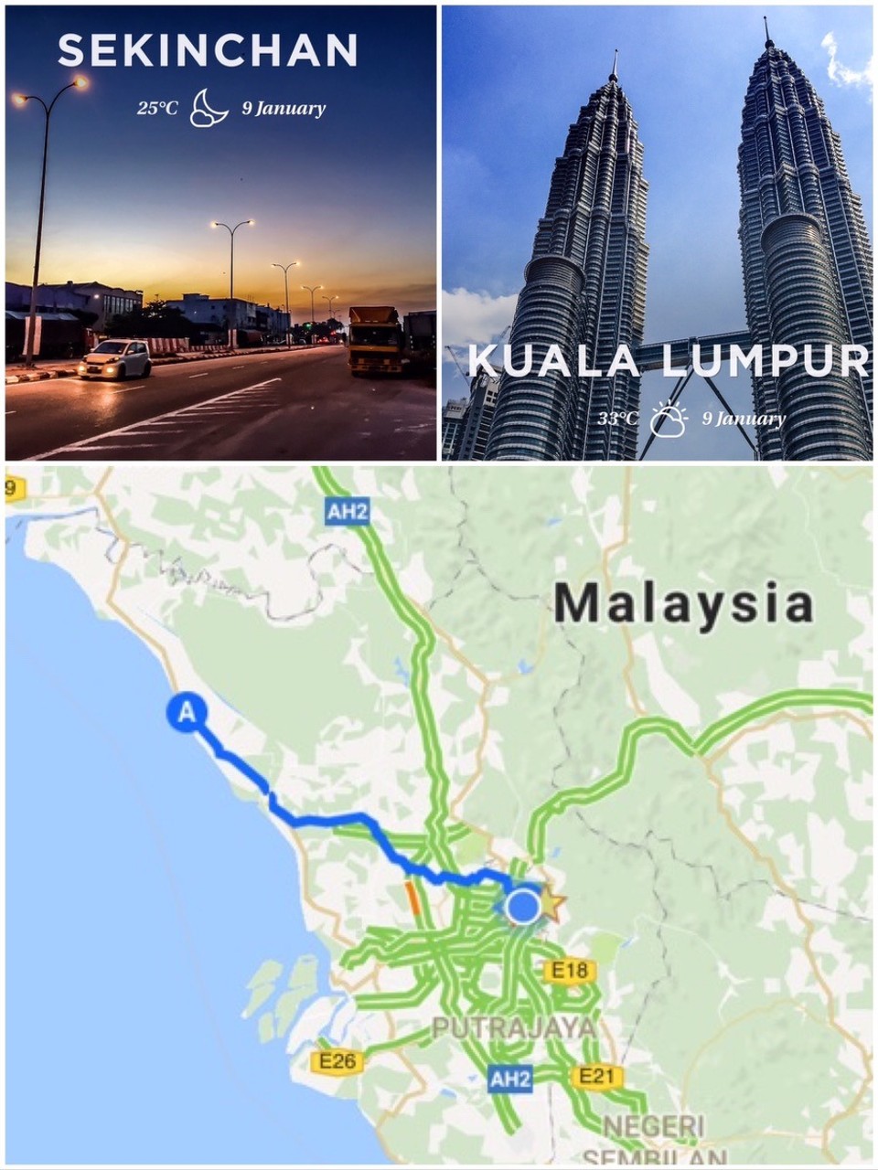 - Kuala Lumpur - Tageszusammenfassung diesmal nicht wie gewohnt möglich, da alle meine Tourdaten in einem nicht mehr funktionsfähigen Navigationsgerät eingesperrt sind.