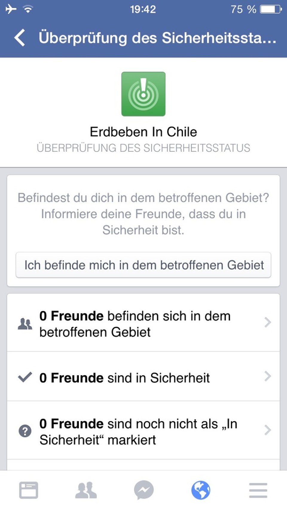 Chile - Valparaiso - Interessante Facebookfunktion wird mir hier angeboten