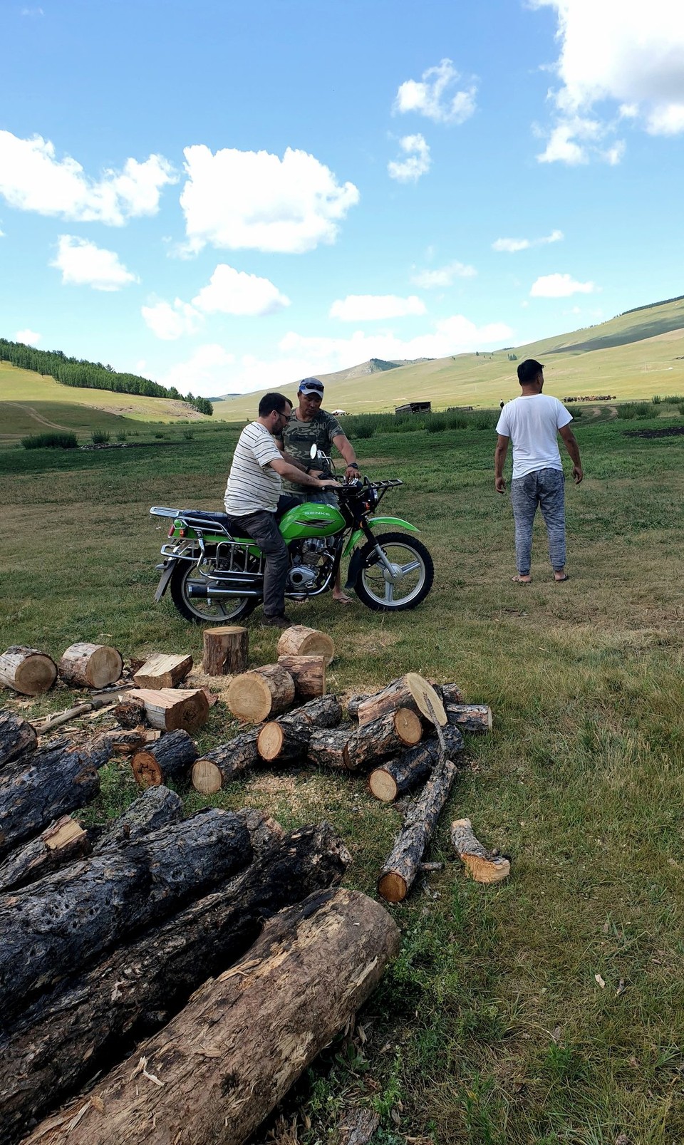 Mongolia - Kharkhorin - Horse riding was on offer, so Luke decided to ride an iron horse.