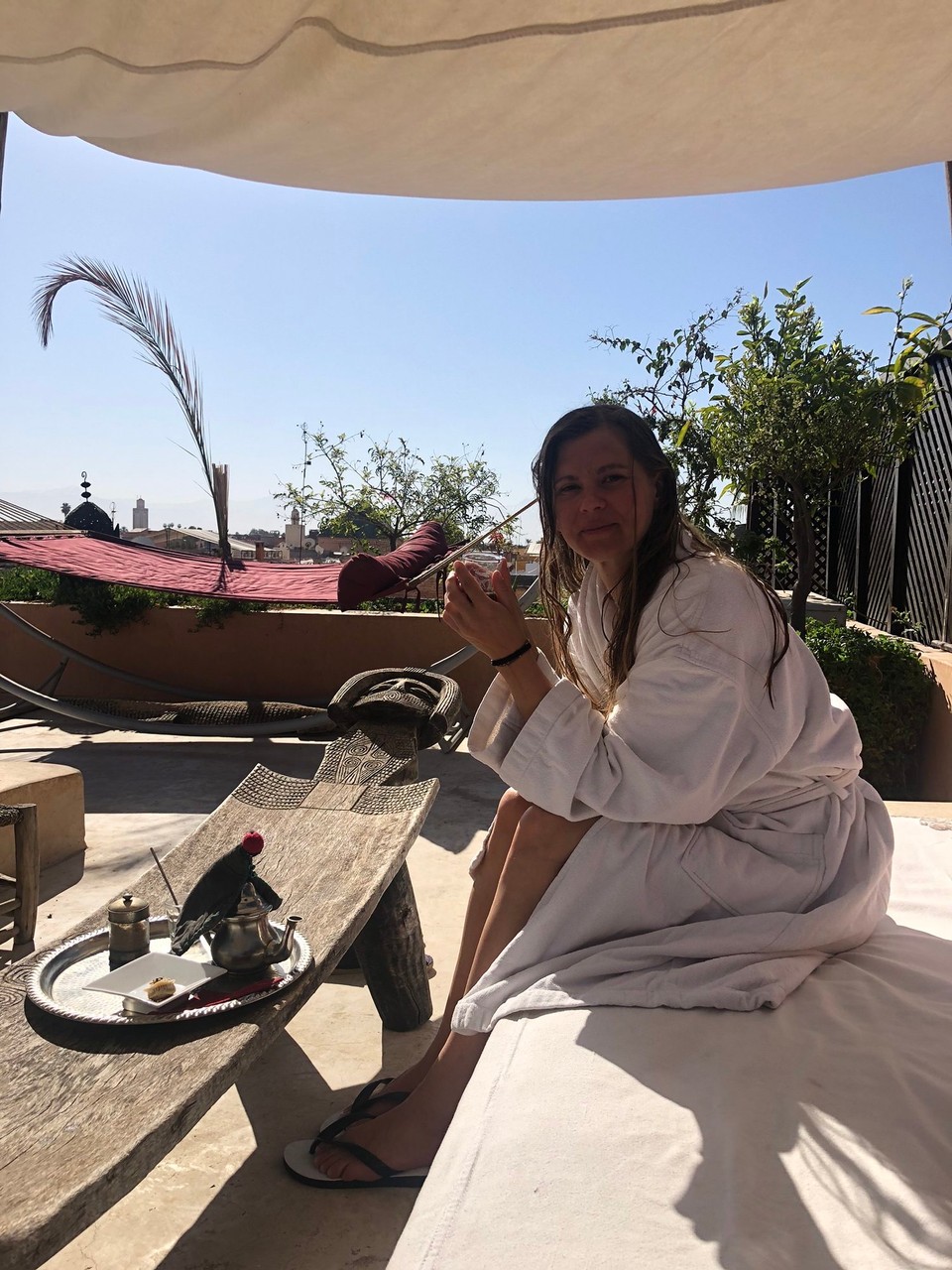 Marokko - Marrakech Médina - ...und glückliches Gesicht nach dem Hammam. Der Traveller-Staub ist gründlich abgeschrubbt.