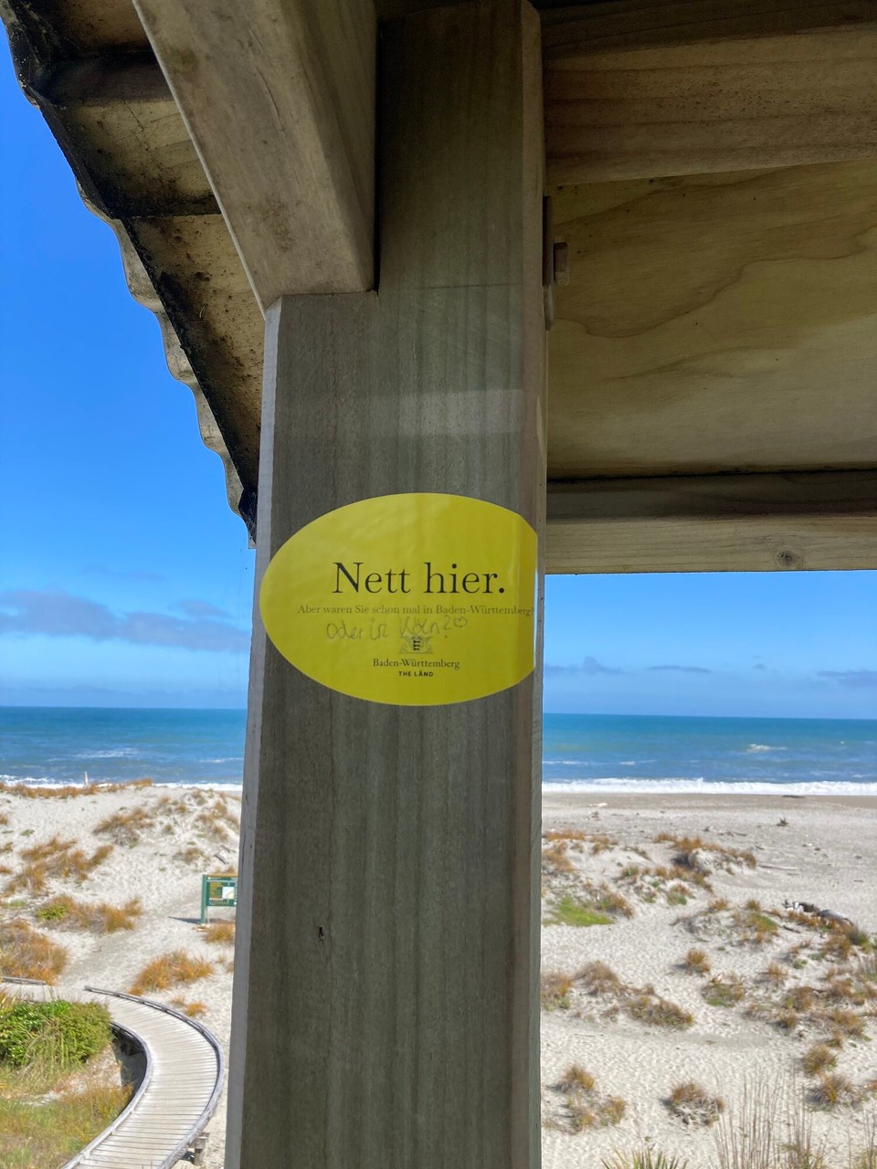 Neuseeland -  - Im Aussichtsturm den Sticker gefunden 😅