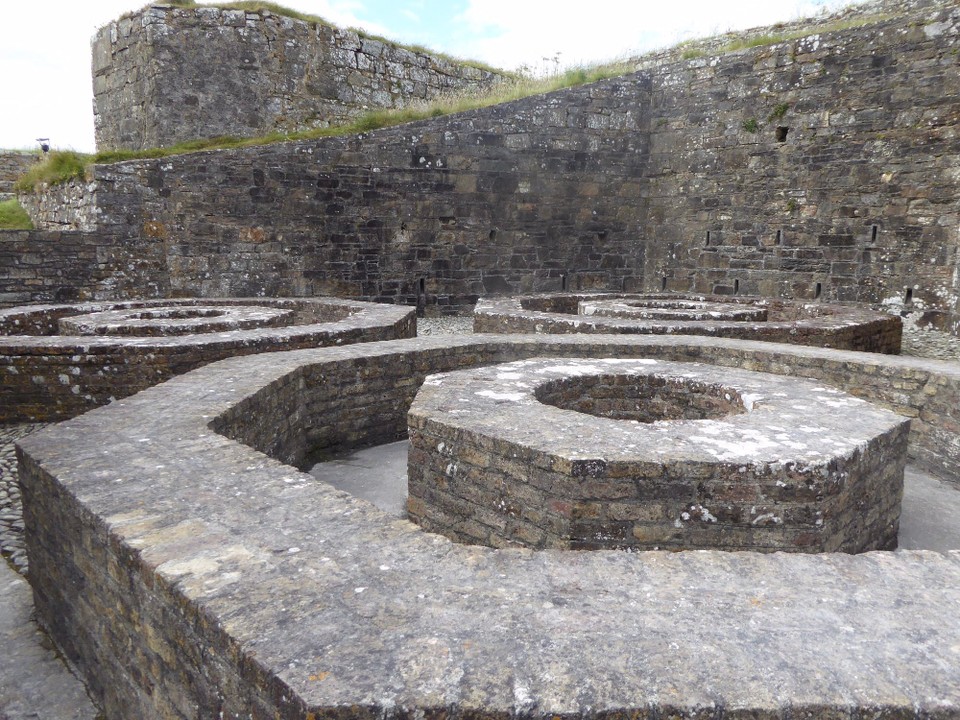 Ireland - Kinsale - The fort was a British Army barracks for 200 years, during which time ablution blocks were built, and housing conditions improved. The water from the wells in the grounds was brackish so water was steam-pumped down from the hills and stored in 3 tanks by the gate.