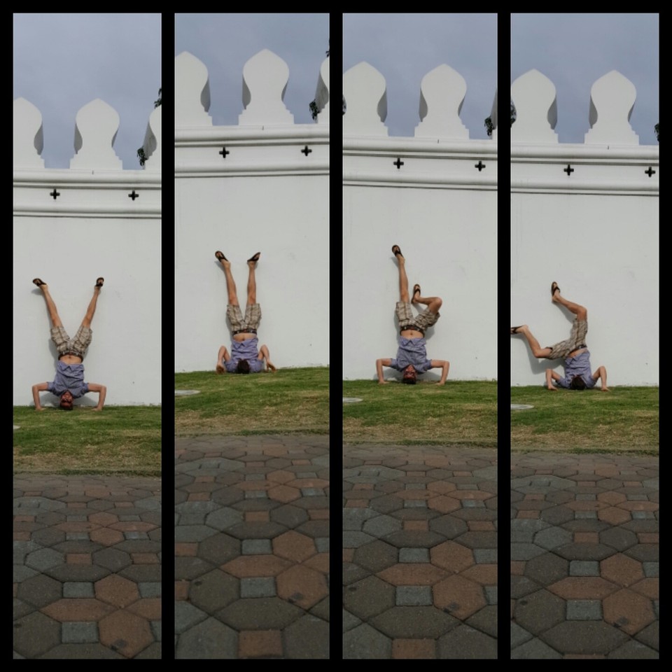Thailand - Bangkok - Highlight des Tages. Marius wollte mir einen Handstand zeigen an der Wand des Königspalast. Es stellte sich jedoch heraus, dass er keine 21 mehr ist und gewisse Körperteile nicht mehr so gut funktionieren. Es war einfach herrlich anzuschauen.😅 
