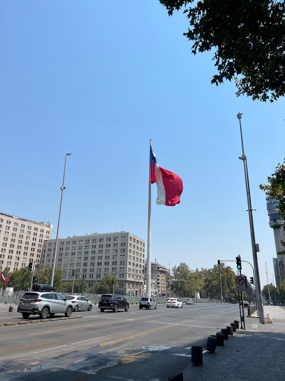 Chile - Santiago - This Chilean flag is the size of 2 tennis courts- it’s movement was mesmerising 