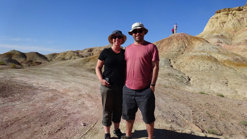 Mongolia - Dalanzadgad - Us at the White Stupa