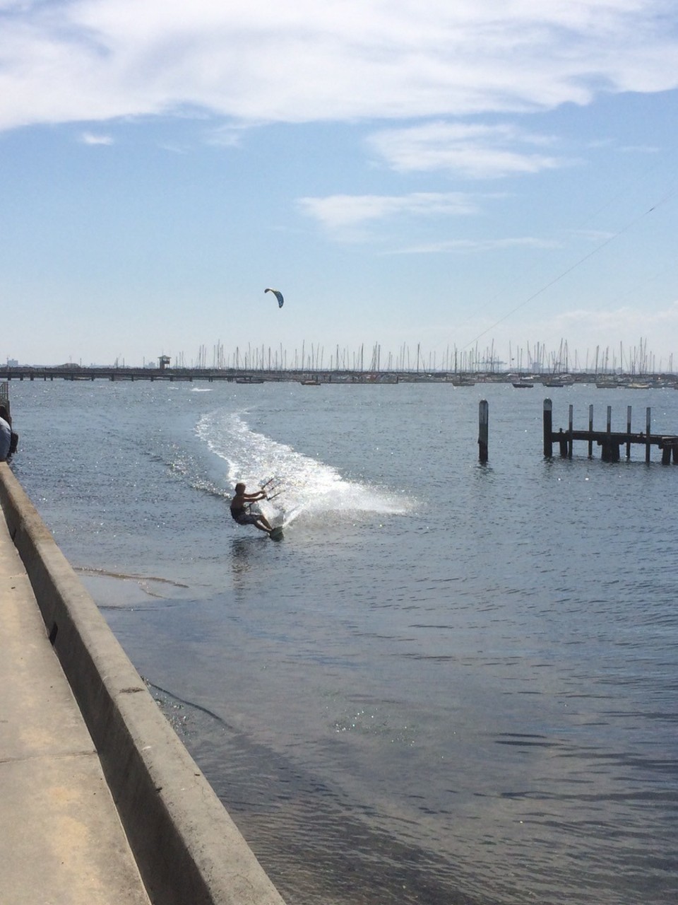 Australia - Fitzroy - Kite surfer at St. Kilda. 