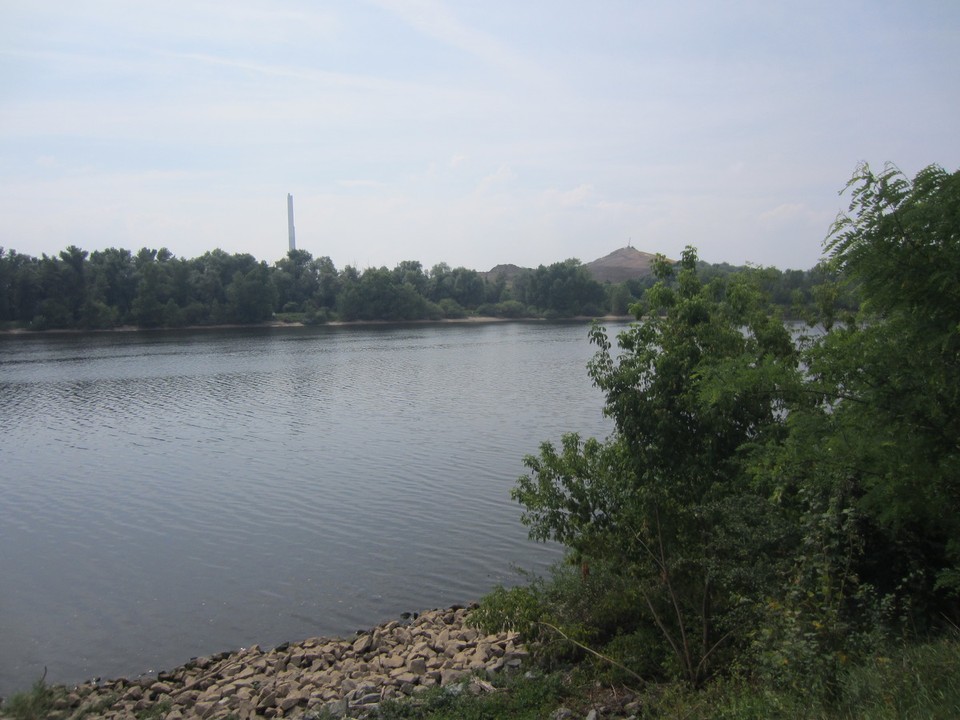 Deutschland - Mannheim - - Altrhein vor unserem Haus und Blick auf die Friesenheimer Insel  