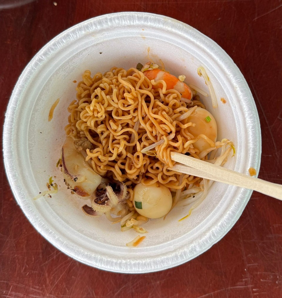 Vietnam - Can Tho - Breakfast… squid, quails egg and shrimp noodles
