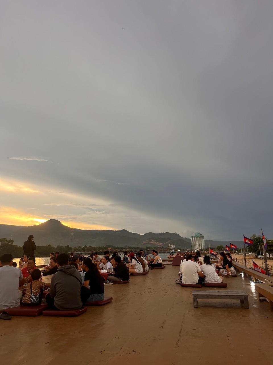 Cambodia - Kampot - I was the only foreigner on the boat trip but I got a free beer and listened to some music and took in the views 