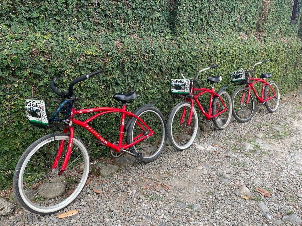 Costa Rica - Talamanca - Heute haben wir uns Fahrräder geliehen und sind die Küste abgefahren - immer auf der Suche nach den schönsten Stränden 🏝️ 

PS: Fahrrad ohne Gangschaltung, mit Rücktrittbremse, leicht gerostet aber ein Korb - erinnert mich an mein liebstes Stadtrad 🚲 🏙️ 