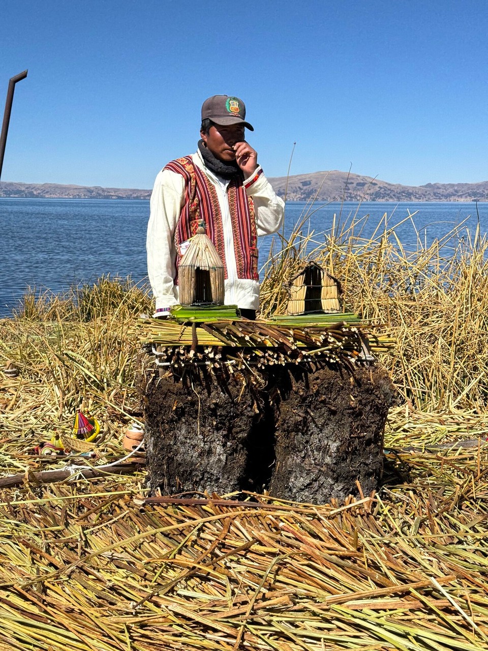 Peru - Puno - Vorführung, wie eine Insel ensteht