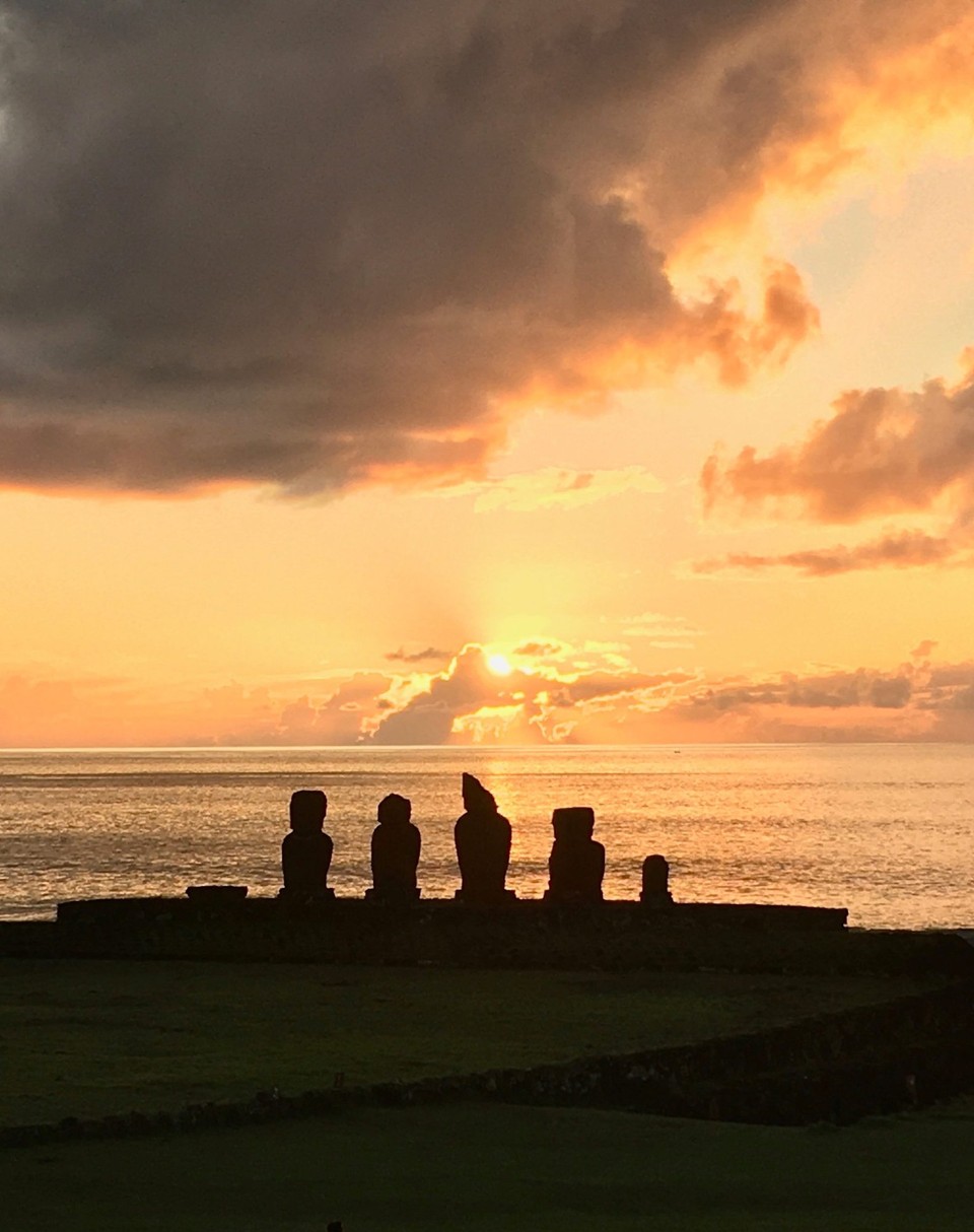Chile - Easter Island - Don’t talk to Moira about how far we walked to get this picture 