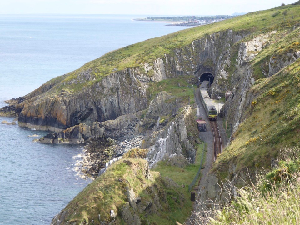 Ireland - Bray - The obvious route from Shankill to Wicklow through the natural cutting of the Glen of the Downs was not taken as Lord Meath didn’t want the railway to divide his estate.