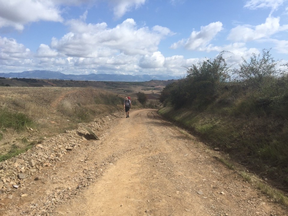  - Spain, Santo Domingo de la Calzada - Ron coming up the steep hill to the Pilgrim's rest. 