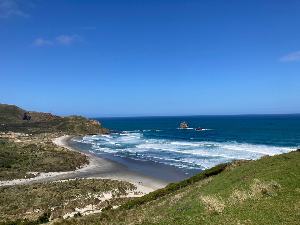 Neuseeland - Dunedin - Und noch ein zweiter Strand steht auf dem Plan - Sandfly Beach. Nicht nach den nervigen Biestern benannt sondern nach dem ständig fliegendem Sand