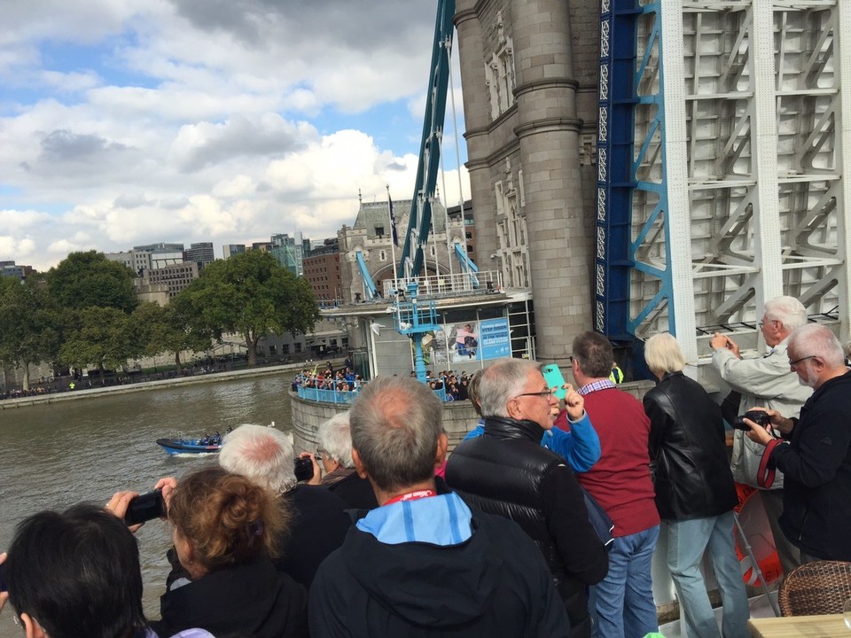  - United Kingdom, London, River Thames - Going under the Tower Bridge, London. 