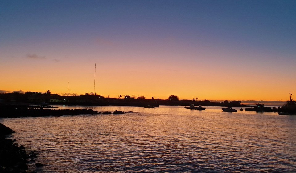 Ecuador - San Cristóbal Island - Sunset over the harbour