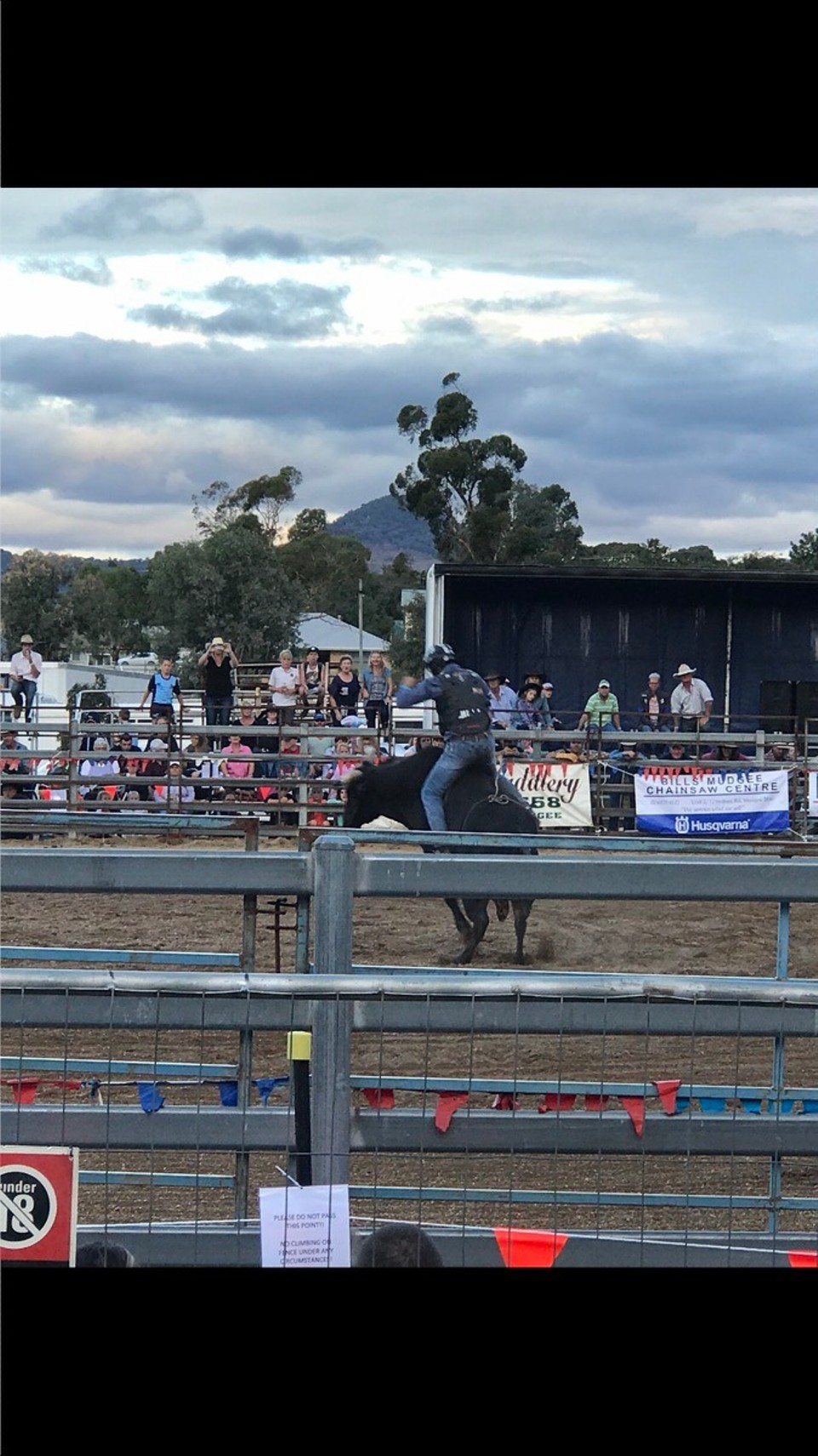 Australia - Mudgee - Mudgee country cattle cade stampede rodeo.. yeeeehahaaaa 🐴
We first saw little girls n boys doing barrel and horse tricks then came the bull riding.. so many akubra's and embroidered jeans !!!