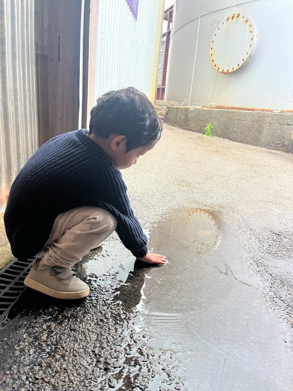 Australien - Torndirrup - Hat Elias aber weniger gestört. Denn Regen bedeutet ja auch Pfützen.