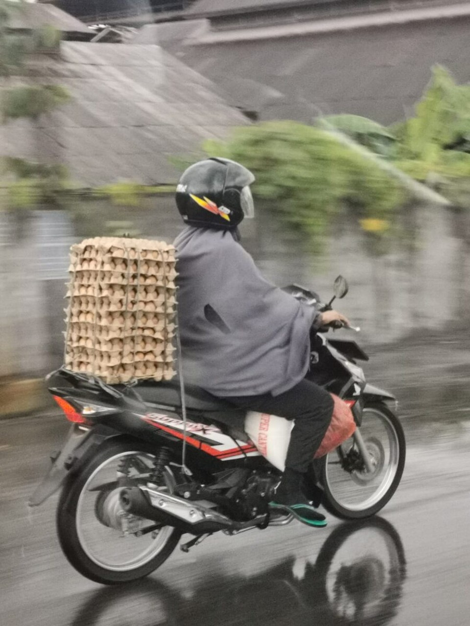 Indonesien - Kabupaten Langkat - Eierlieferant, nid ganz so modern wia dr Nini vom Marc. 