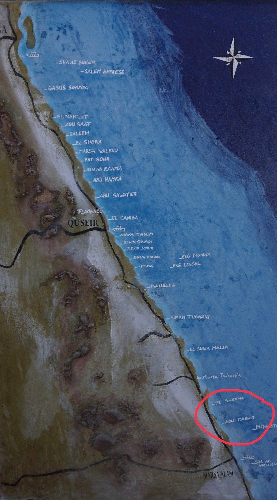 Ägypten -  - Heute sind wir ca. 130km Richtung Süden, nach Abu Dabab