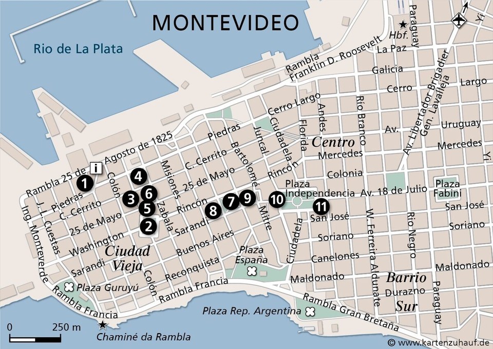 Uruguay - Montevideo - Stadtplan
